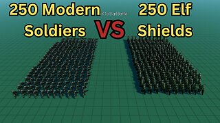 250 Modern Soldiers Versus 250 Elf Shields || Ultimate Epic Battle Simulator