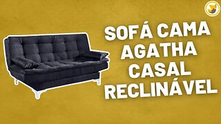 Sofá Cama Agatha Casal 3 Lugares com Encosto Reclinável