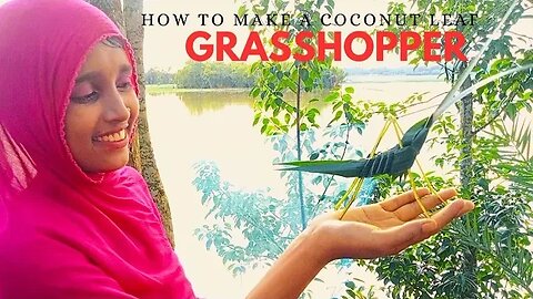 নারকেল পাতা দিয়ে কিভাবে ঘাসফড়িং তৈরি করতে হয় || How to Make a Coconut Leaf Grasshopper