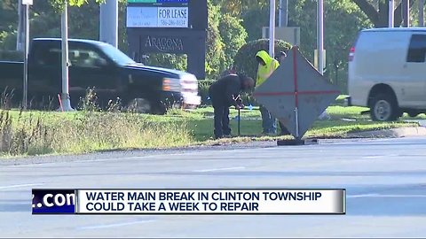 Water main break on 16 Mile and Garfield causing traffic delays