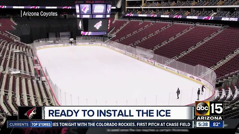 Arizona Coyotes installing ice at Gila River Arena