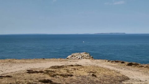 360 Panoramic Sea Views From Grosnez Castle in Jersey, Channel Islands, with Sark in the distance.