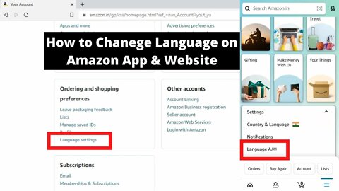 How to Change Language on Amazon App & Website