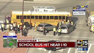 School bus hit near Interstate 10
