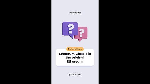 Crypto Mining FACT no.1 - Ethereum Classic is the original Ethereum #shorts