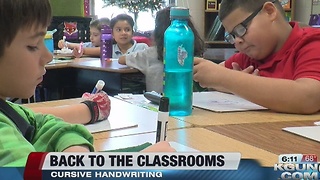 Sahuarita teacher on cursive writing: "They get more experience with the hand-eye coordination"