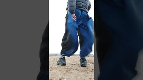 Mega baggy wind pant flapping wildly