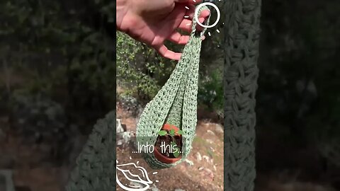 Jade Green Crochet Plant Holder Tutorial Using Premier Cotton Yarn from Dollar Tree