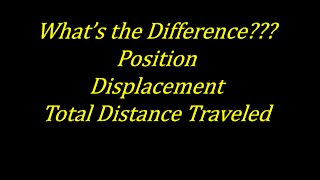 What's the Difference Between Position, Displacement, and Total Distance Traveled??? Explained!!!