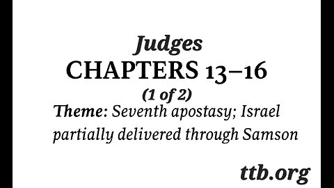 Judges Chapter 13-16 (Bible Study) (1 of 2)