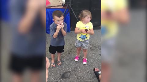 "Ice Cream Eating Challenge: A Boy VS A Girl"