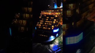 Celebrity cruise ship sailing after dark! 🌑👀 #cruiseship #shorts