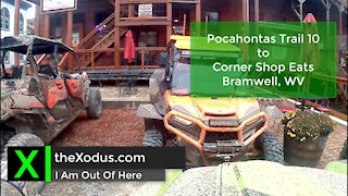 UTV / SxS Hatfield McCoy Trail 10 Past Pocahontas Trailhead to Bramwell, WV to eat at Corner Shop