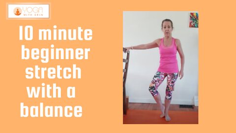Yoga for COMPLETE Beginners at HOME. - 10 min Yoga Stretch PROPS may be required. (Chair or wall).