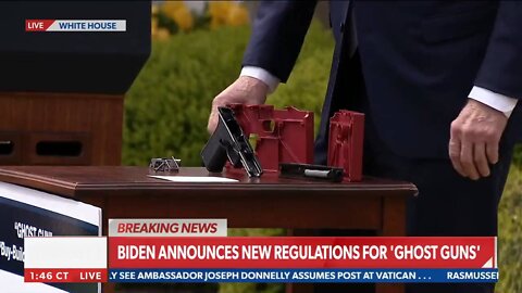 Biden announces "extreme" gun regulations; shows a 'ghost gun'