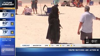 Protesting Grim Reaper makes bizarre TV news appearance