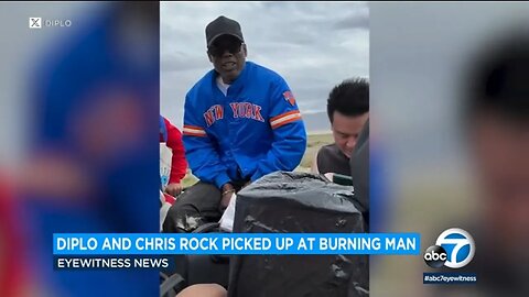 Chris Rock, Diplo Escape Burning Man After Catching Ride with Fan