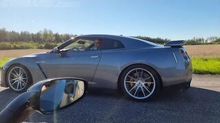 😱720 HP Ferrari F8 Tributo vs Nissan GTR R35. GTR stock or TROLL? What was F8 guy thinking? [4k60p]