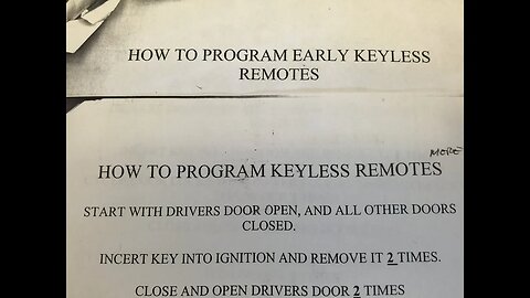 Toyota Programming Keyless Remote 2 DIFFERENT PROCEDURES √