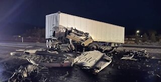 I-15 reopens after deadly crash involving semi-trucks near Mesquite