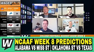 Happy Hour CFB Kickoff Show | NCAAF Week 8 Predictions | Alabama vs Miss St | Oklahoma St vs Texas