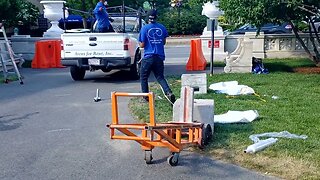 rent-a-tent crew taking down some tents