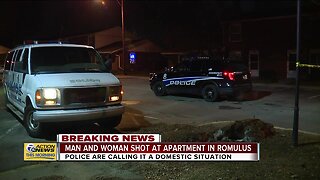 Man, woman shot at apartment in Romulus