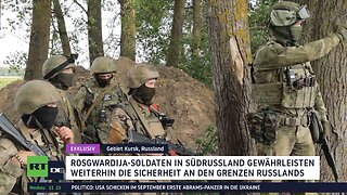 Rosgwardija-Soldaten gewährleisten Sicherheit an Grenzen Russlands