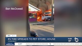 RV fire spreads to bird store, house in Ocean Beach