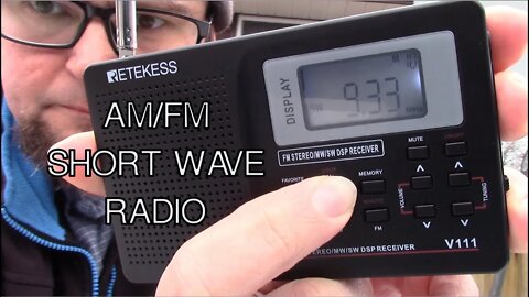 Retekess V111 Portable FM/AM/SW Radio Stereo Digital Speaker World Band Emergency Alarm - Short Wave