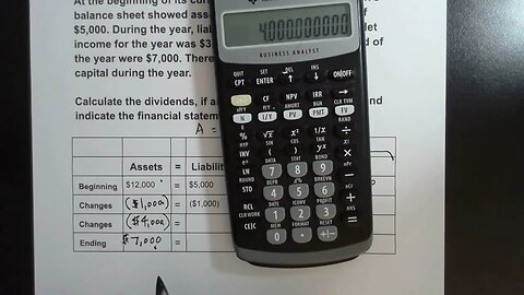 Calculating Changes in Assets Liabilities and Equity