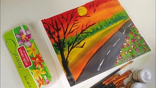 Morning Forest Painting/ Acrylic Painting Tutorial for beginners/ Acrylic Painting/ Painting