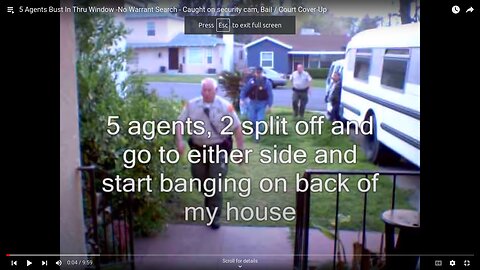 5 Agents Bust In Thru Window -No Warrant Search - Caught on security cam, Bail / Court Cover-Up