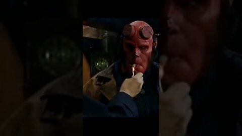 Ron Perlman as Hellboy learns how to light a cigar! #cigars #shorts #hellboy