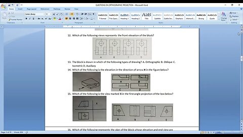 QUESTIONS ON ORTHOGRAPHIC PROJECTION PROBLEMS - 1