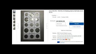 eBay Auctions [Lot of 15] 1941 - 1945 P,S, & D Walking Liberty Half Dollar Set G to VF+ 90% Silver