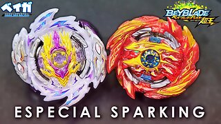 RAGE LONGINUS .Ds' 3A vs SUPER HYPERION .Xc 1A (Especial Sparking) - Beyblade Burst ベイブレードバースト