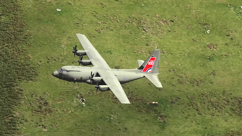 Hercules With RAF Centenary Tail And Airbus A400M At Mach Loop 4K