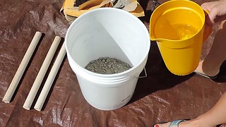 She poured some concrete into a painter's bucket and made something amazing