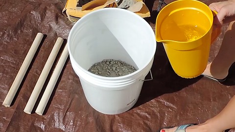 She poured some concrete into a painter's bucket and made something amazing