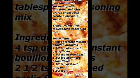 Pizza flavor blend and herb blend. #dailyrecipe #chef #love