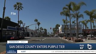 San Diego County enters purple tier