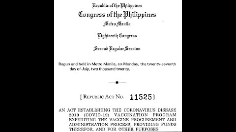 RA 11525 Covid-19 Vaccination Act of 2021