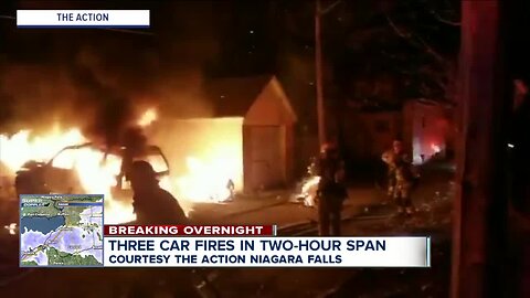 Authorities investigating three car fires within a two hour span in Niagara Falls. Are they linked?