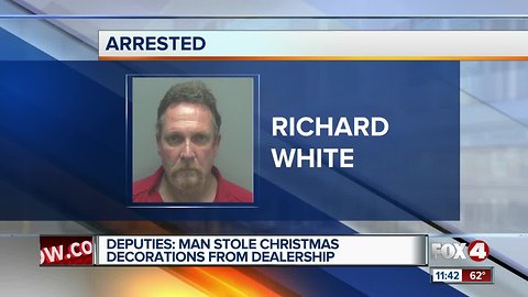 Dealership customer returns to steal Christmas decorations and other items