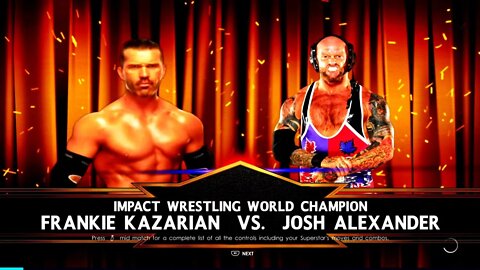 Impact Wrestling Over Drive Josh Alexander vs Frankie Kazarian for the Impact World Championship