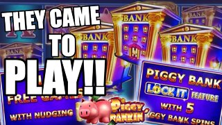 HUGE WIN! 4 BONUS ROUNDS + 1 JACKPOT HANDPAY ON PIGGY BANKIN' SLOT MACHINE!