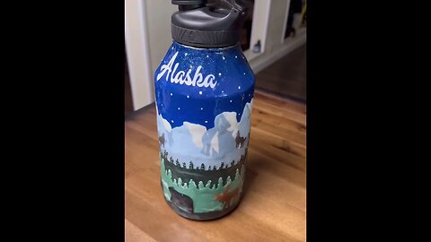 Water bottle scene using polymer clay @Artworkbycolleen