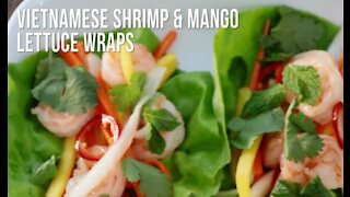 Vietnamese Shrimp & Mango Lettuce Wraps