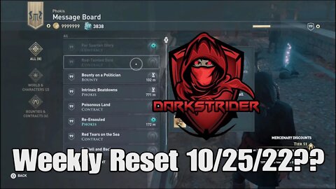 Assassin's Creed Odyssey- Weekly Reset 10/25/22??